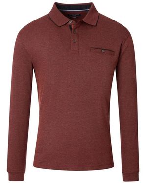 CASA MODA Herren Langarm Polo Shirt - Rot