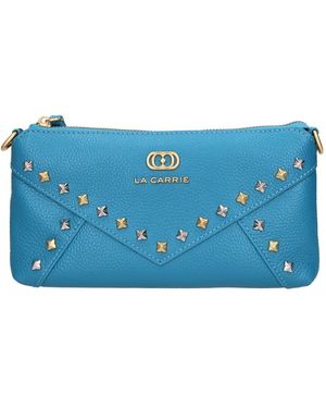 La Carrie Frivole Leren Tas - Blauw