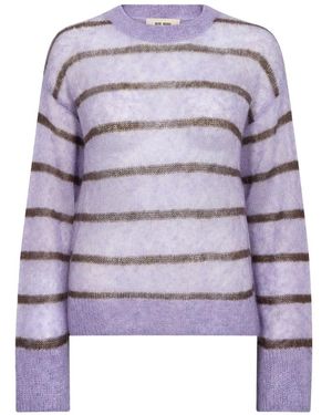 Mos Mosh Truien & Vesten ,Paars ,Denim Orisa Stripe Knit