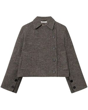 Mark Kenly Domino Tan Clarissa Strukturmischungs-Jacke - Grau