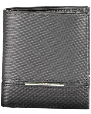 Calvin Klein Schwarzes Lederportemonnaie Mit Rfid-Block - Grau
