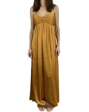 Forte Forte Dubbele Hals Lange Jurk - Metallic