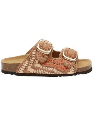 Scholl Schoenen ,Bruin ,Polyester Noelle Crochet
