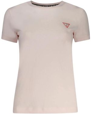 Guess T-shirt in cotone rosa con applicazione