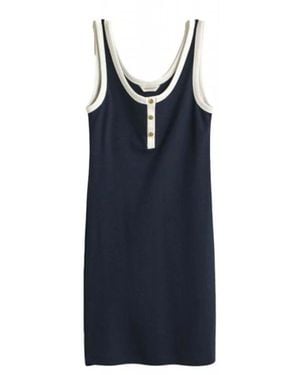 GANT Ribbed Tank Dress - Blauw