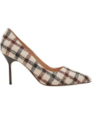 Manolo Blahnik Bb 90 Stilettos Mit Karomuster - Weiß