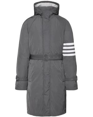 Thom Browne Poly Twill 4-Bar Donsgevulde Parka - Grijs