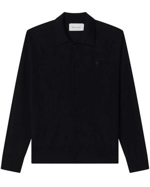 Ami Paris Cardigan Met Overhemdkraag - Blauw