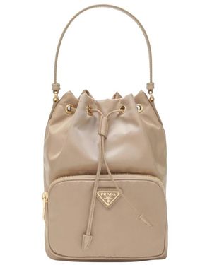 Prada Tassen ,Leer Secchiello Bucket Bag - Naturel
