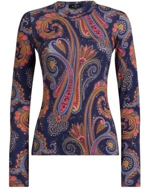 Etro X0885 Long-Sleeved Top - Blauw