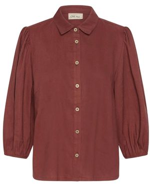 Cream Overhemden ,Bruin ,Top - Rood