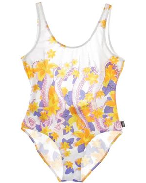 Octopus Badmode ,Veelkleurig ,Bloemen Badpak Voor Vrouwen - Geel