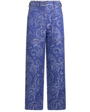 Etro Straight Trousers - Blauw