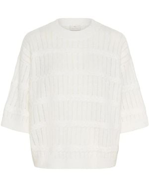 Kaffe Round-Neck Knitwear - Blanc