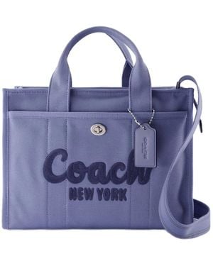 COACH Blaue Baumwoll-Cargo-Tasche Mit Griffen