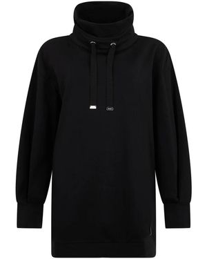 Moorer Oversized Sweatshirt Met Hoge Kraag - Zwart