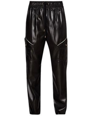 Liu Jo Schwarze Eco-Leder Jogginghose