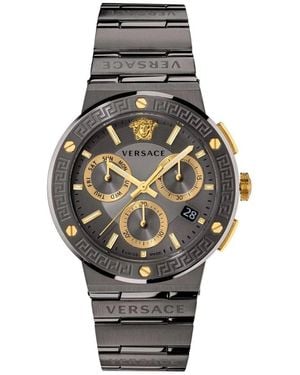 Versace Accessoires ,Grijs ,Chronograph Horloge - Metallic