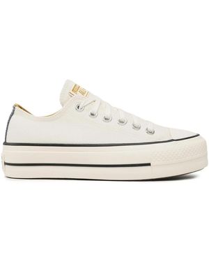Converse Schoenen ,Denim Chuck Taylor All Star Lift Platform Denim - Wit