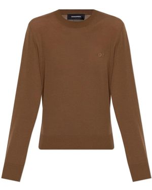DSquared² Round-Neck Knitwear - Marrón
