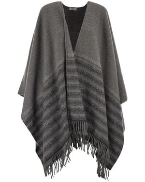 Peserico V-Neck Poncho - Grau