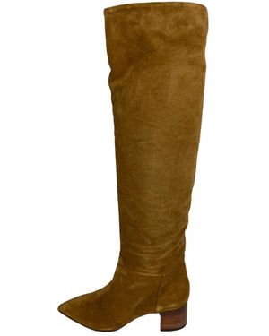 LORENA PAGGI Schoenen ,Bruin ,Leer 32507 Velours Overknee Laarzen