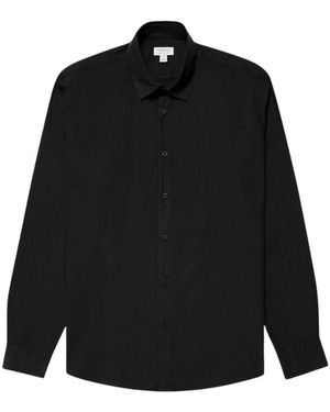 Sunspel Overhemden ,Zwart ,Katoen Lichtgewicht Poplin Overhemd