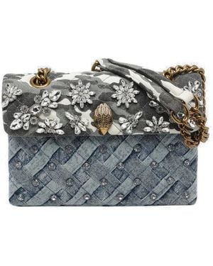 Kurt Geiger Tassen ,Blauw ,Denim Kensington Crystals Bag - Grijs