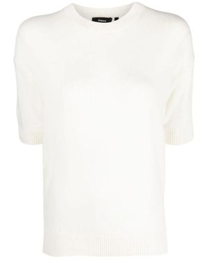 Theory Short-Sleeve Cashmere Tee - Wit