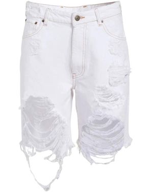 SER.O.YA Witte Distressed Denim Shorts - Blauw