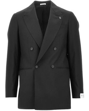 BRERAS Milano Jassen ,Zwart ,Wol Arezzo Wollen Double-Breasted Colbert
