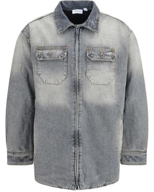 Off-White c/o Virgil Abloh Jassen ,Blauw ,Denim Bookish Werkkleding Denim Overshirt - Grijs