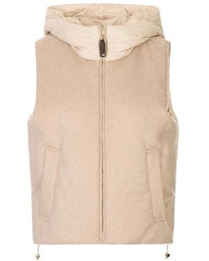 Max Mara Jassen ,Bruin ,Wol Genio Gevulde Gilet - Naturel