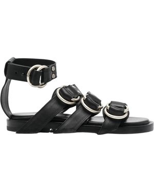 Ann Demeulemeester Flat Sandalen - Zwart