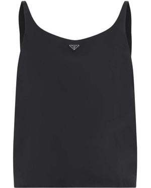Prada Tops ,Zwart ,Nylon Re-Nylon Top