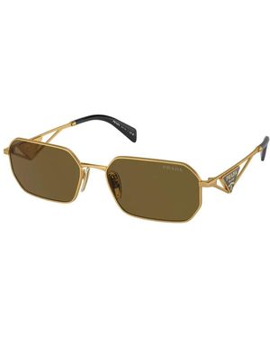 Prada Geometrische Sonnenbrille Mit Ikonischem Logo - Gelb