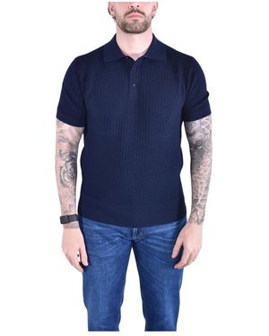 Kangra Polo Met Knoopsluiting En Korte Mouwen - Blauw