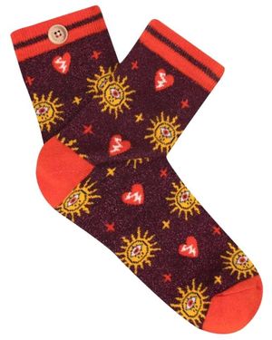 Cabaïa Nahtlose Gemusterte Socken - Rot