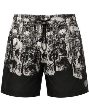 Philipp Plein Badmode ,Veelkleurig ,Zwemshorts Skull Hotel - Zwart