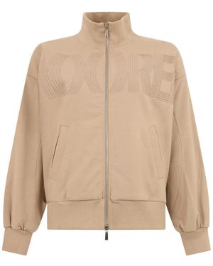 Moorer Zip-Through Hoodie - Naturel