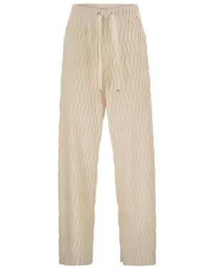 Herno Wide Trousers - Natural