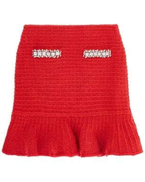 Self-Portrait Rokken ,Rood ,Katoen Textured Sequin Pocket Skirt
