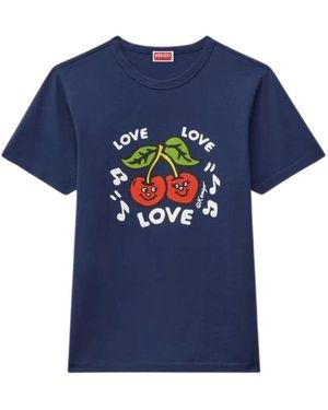 KENZO Tops ,Blauw ,Katoen Loves T-Shirt