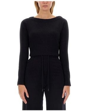 Max Mara Gestreifter Strickpullover - Schwarz