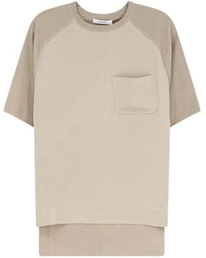 Max Mara Rundhals-Strickpullover Mit Kurzen Ärmeln - Natur