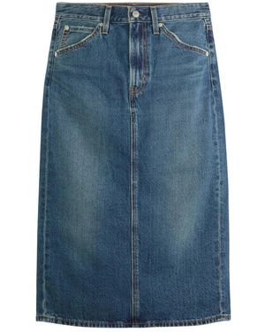 Levi's High Rise Back Slit Skirt - Blauw
