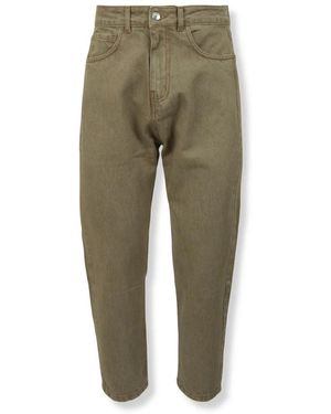 Gcds Broeken ,Denim Cropped Broeken - Groen