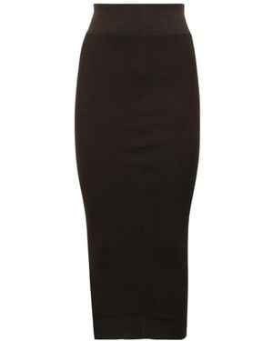 Rick Owens Rokken ,Zwart ,Wol Temple Calf Skirt