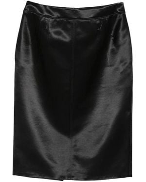 Saint Laurent Rokken ,Zwart ,Leer Cassandre Kokerrok