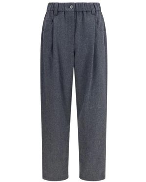 Brunello Cucinelli Wide Trousers - Bleu